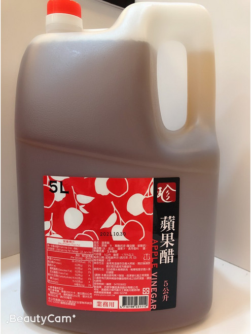 百家珍 蘋果醋 5L, 1個