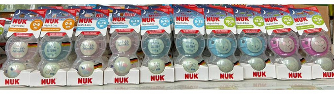 NUK 雙入夜光超透氣安撫奶嘴 0-6m 6-18m 18-36m, 1個
