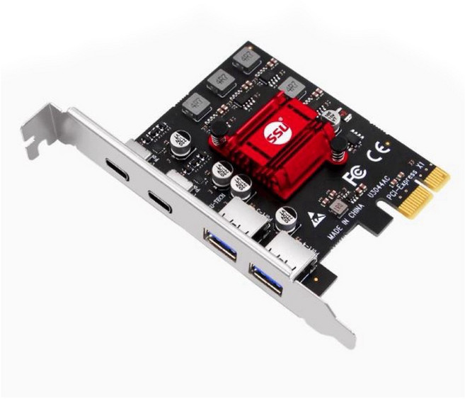 8A快充 4埠 USB3.2 Gen1 擴充卡 桌上型電腦 PCI-E 轉 USB3.0 TYPE-E 轉接卡, 1個, USB2025005