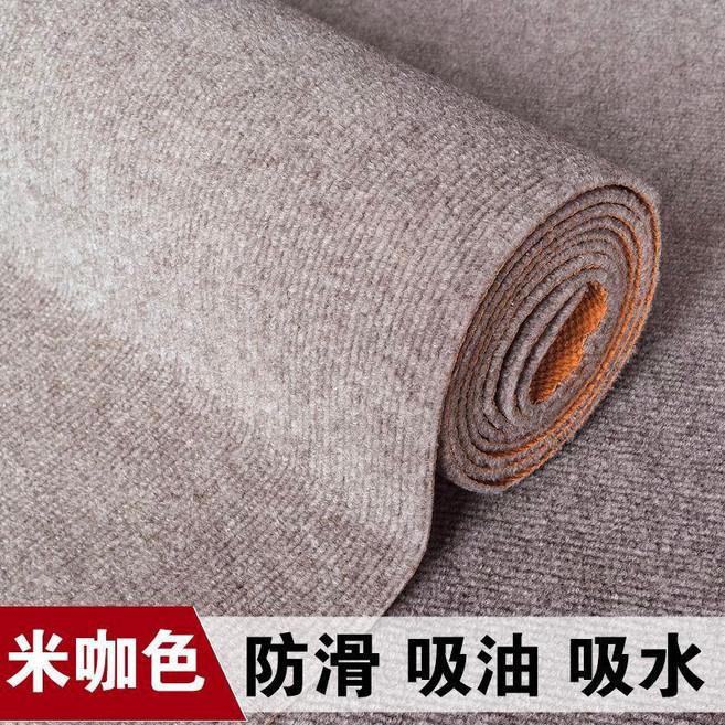 新品 商用全鋪大面積季候耐磨地毯辦公室隔音降噪地墊臥室耐髒免洗腳墊 副廠商品, 1個, 單條紋米咖色 防滑加厚 ,寬150*200CM 第9代加厚