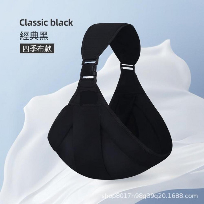 XMXZH 嬰兒背巾 簡易輕便 舒適透氣, 黑色四季款