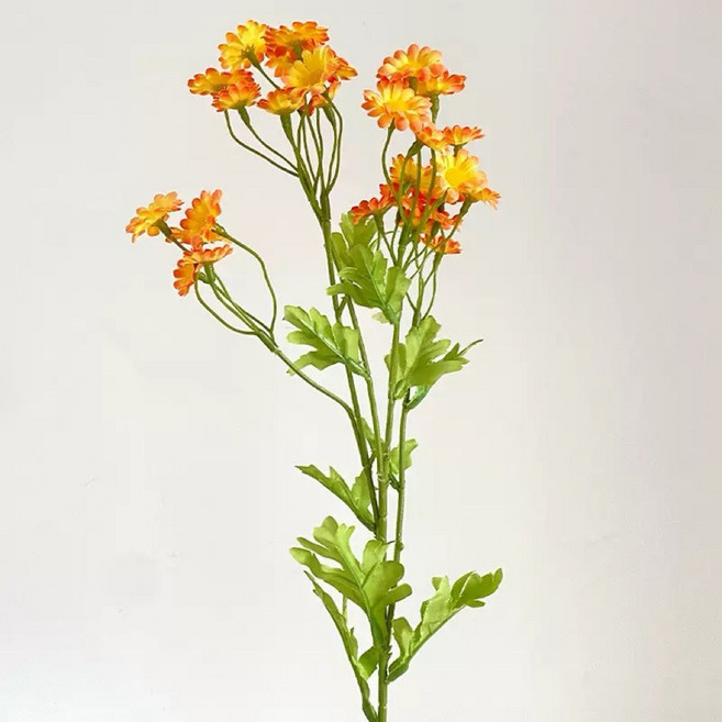 無情露 仿真絹布洋甘菊 多色可選 居家花藝裝飾擺飾, 橘色, 1個