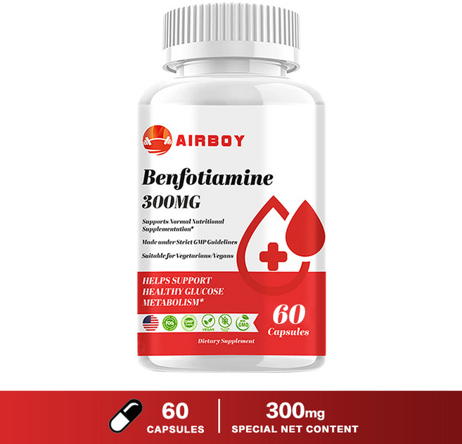 AIRBOY 苯福酸硫胺素 300mg 膠囊 維持健康葡萄糖代謝, 60組