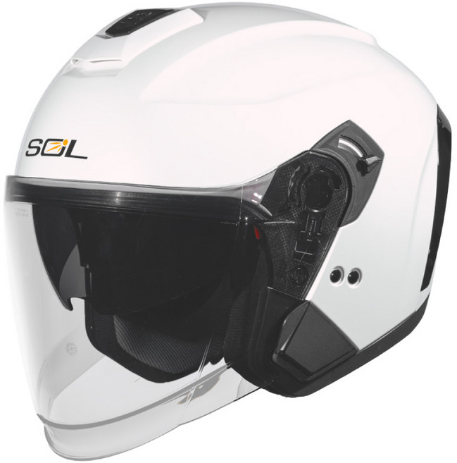 SOL SO-14 逐光者 開放式安全帽 內墨鏡 雙鏡片, 珍珠白粉