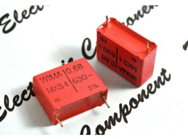 德國WIMA MKS4 0.68uF(680nF) 630V 5% 腳距:22.5mm 金屬膜電容 x1個, 1個