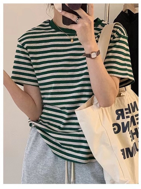 條紋棉質T 短袖T恤