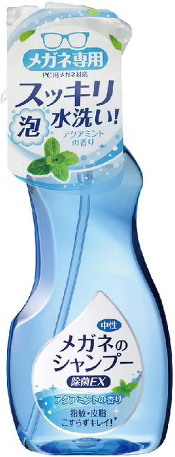 SOFT99 眼鏡專用清洗液 200ml 水感薄荷香 中性泡沫免擦拭 適用PC眼鏡, 1個, 水感薄荷 瓶裝#2035, 藍