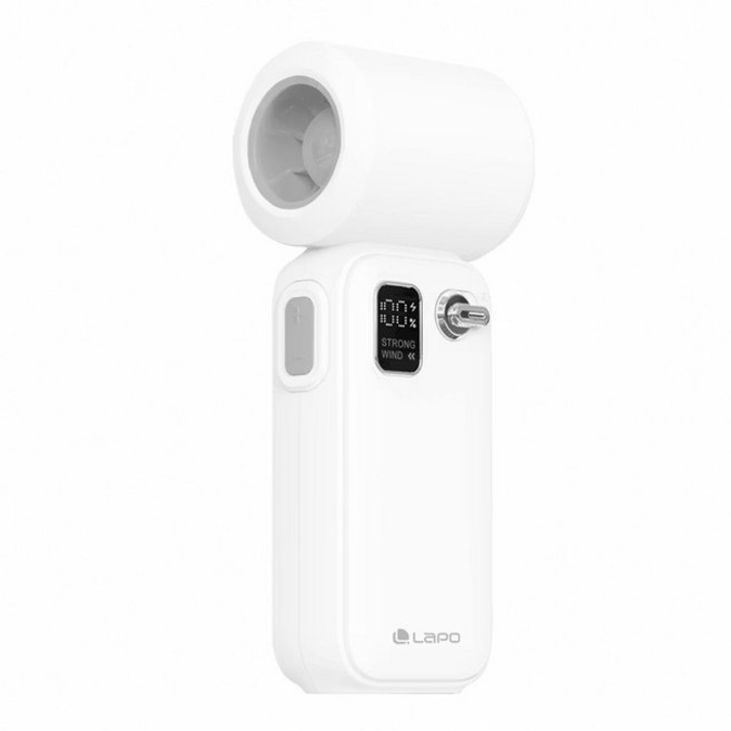 LaPO 迷你渦輪隨身風扇 LF-02 5100mAh大電量 22200rpm高速渦輪 4段風速調節, 白色