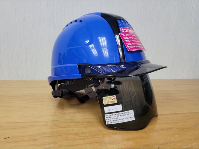 TOYO No.391F 台灣CNS認證工業用防護頭盔, 1個, 藍色, 藍色