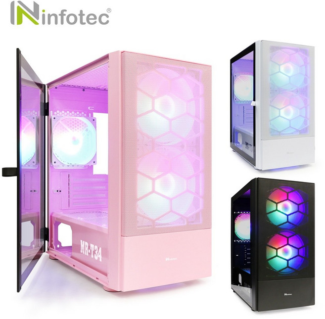 Ninfotec MR-T34 電腦機殼 RGB風扇 磁吸玻璃側板