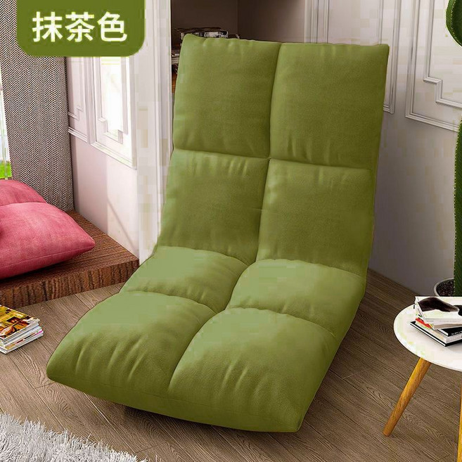 懶人折疊靠背椅 臥室榻榻米坐墊 升級加厚款, 1個, 陞級加厚 -抹茶綠,18格透氣親膚大號-5檔調節 送腰枕, 抹茶綠, 18格透氣親膚大號-5檔調節 送腰枕