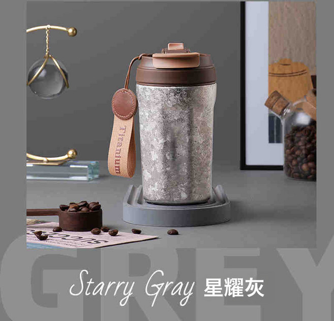 純鈦保溫咖啡杯 隨行杯, 1個, 1L, 星耀銀 純鈦禮盒裝:1pcs 420ML