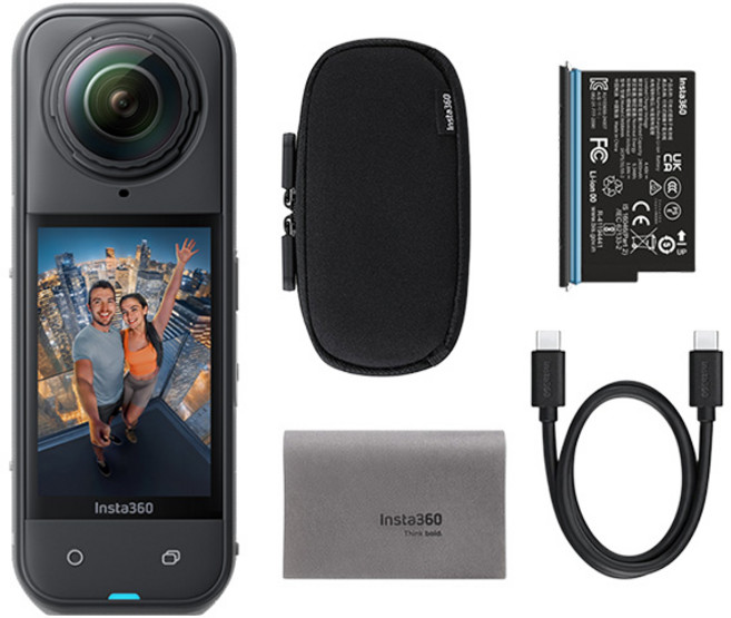 Insta360 X5 全景運動相機-, 極夜黑, 標準套裝