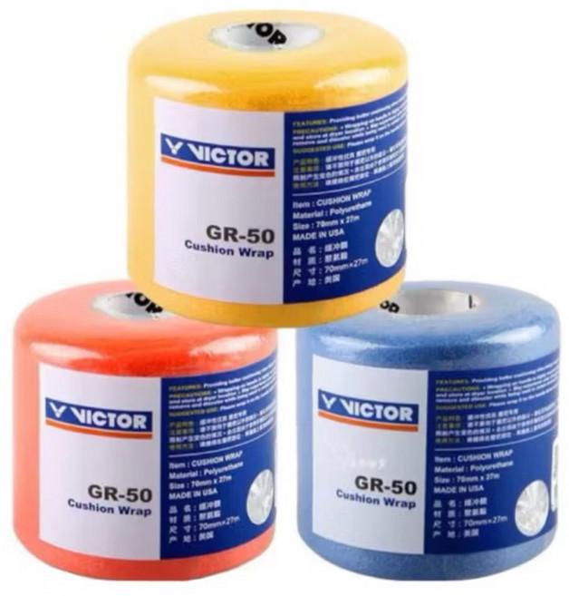 VICTOR 勝利 緩衝膜 GR50 皮膚膜 減震膜 緩震膜 握把布,超薄減震,舒適握感,提升球拍性能, 1個