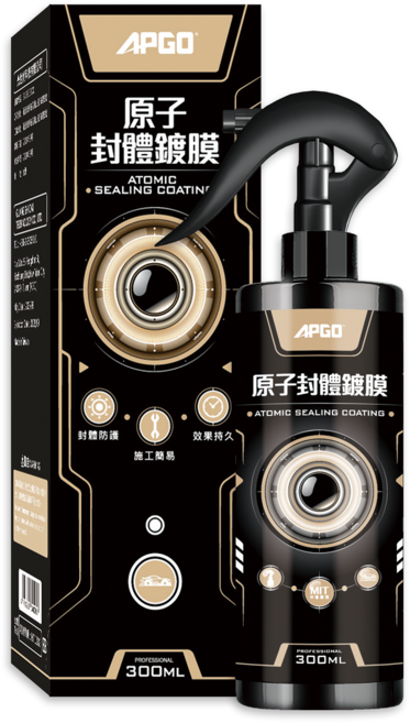 APGO 原子封體鍍膜 濕上耐洗高亮款, 1個, 300ml