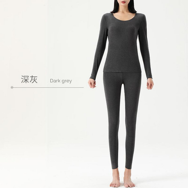 羊絨蠶絲保暖內衣女士春秋季無痕德絨打底衫秋衣秋褲套裝