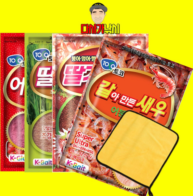 다사가 딸바보2 4종세트 민물 붕어 낚시 떡밥, 1세트, 1.42kg