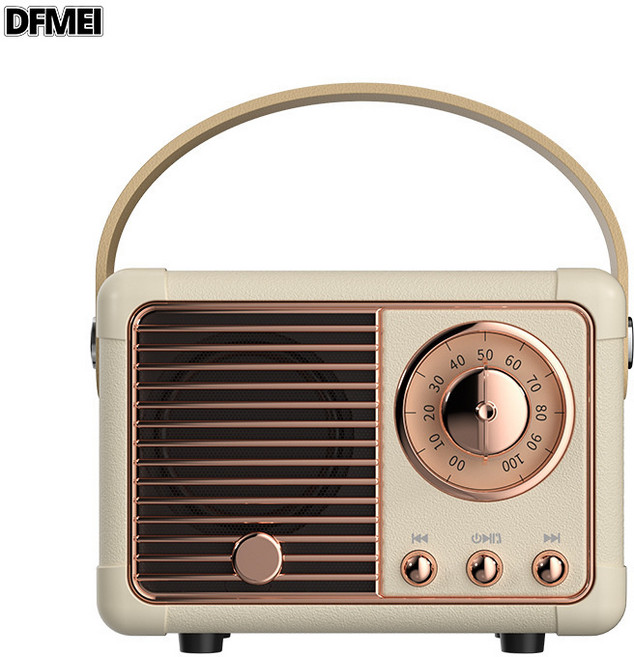 DFMEI 創意復古無線藍牙音箱便攜伴手禮品小音響手機低音炮迷你藍牙音響, 如圖, 乳白色