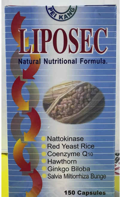 LIPOSEC 美國進口立舒健膠囊 紅麴納豆輔酶Q10 Ginkgo Hawthorn 150粒, 1個, 150顆