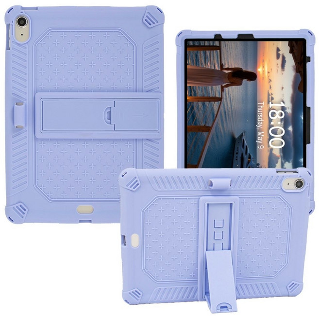 適用於 蘋果 2025年 iPad A16 11吋 A3354 A3355 A3356 保護套 矽膠軟套 支架 防摔效果非常好, 淺紫, 1個