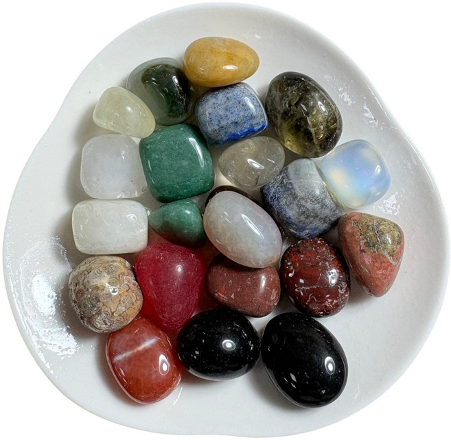 七彩水晶滾石~100g/單位, 七彩水晶滾石,100g