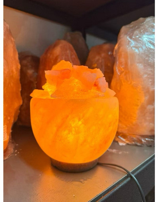 造型鹽燈 直徑15公分, 聚寶盆鹽燈,搭配一般開關電線