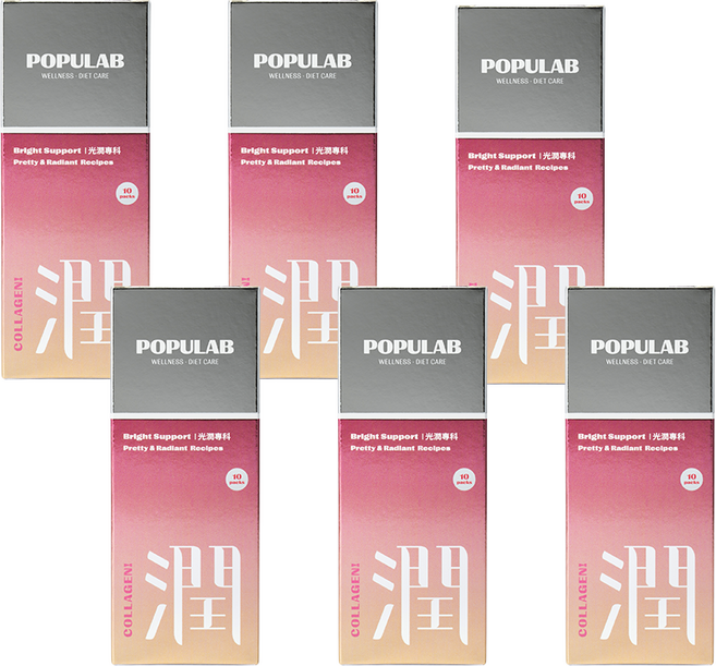 POPULAB 膠原蛋白 Bright Support Pretty & Radiant Recipes, 6g, 60個
