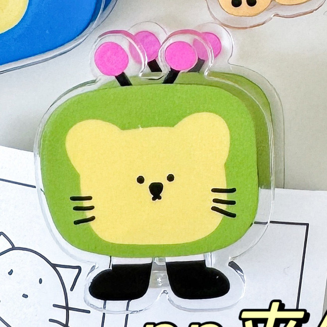 壓克力夾子, 1個, 電視機小貓