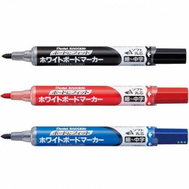 Pentel 飛龍 後壓式彈力 (EMWL5SBF 細 中字) 白板筆/水性粉筆, 1個, 藍,EMWL5BF 中~粗字
