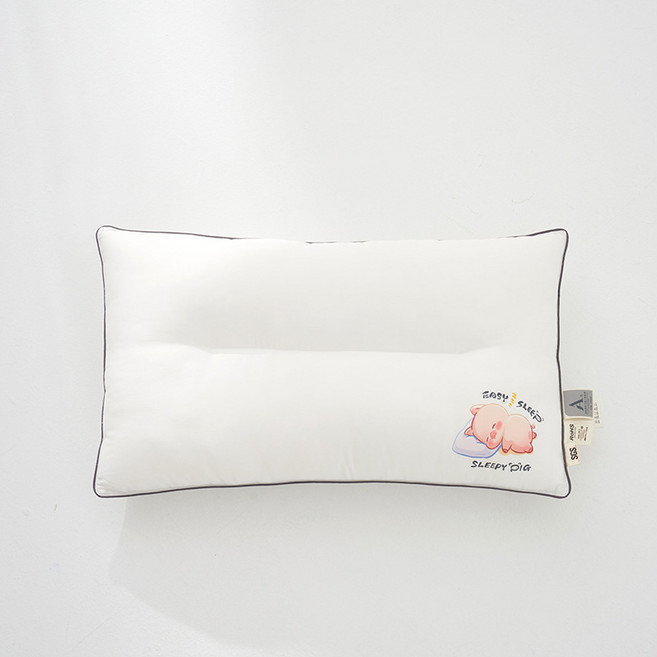 ease sleep 60s 易眠柔軟舒適睡枕 嬰幼兒級A類 可機洗 高回彈, 嬰幼兒級A類標準 - 瞌睡豬低枕, 1件