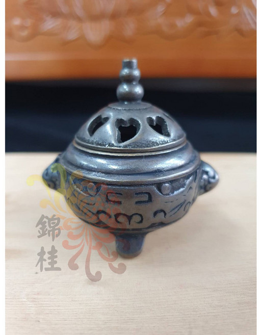 【錦桂】迷你銅爐 淨香爐 檀香爐 獅頭爐 純銅 台灣製, 金色, 1個