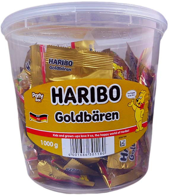 HARIBO Goldbären 派對盒 1000g, 1kg, 1套