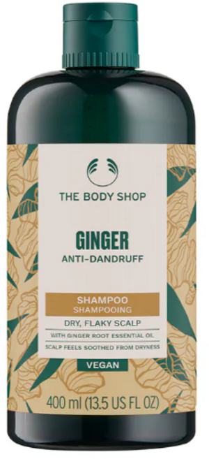 The Body Shop 薑根鏗活調理洗髮精 400ml 乾性頭皮屑適用 純素配方, 1件