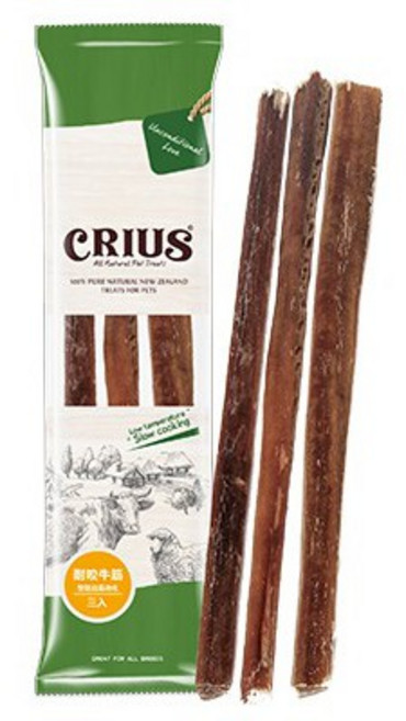 CRIUS 克瑞斯 紐西蘭寵物零食 耐咬牛筋棒 三入, 1包
