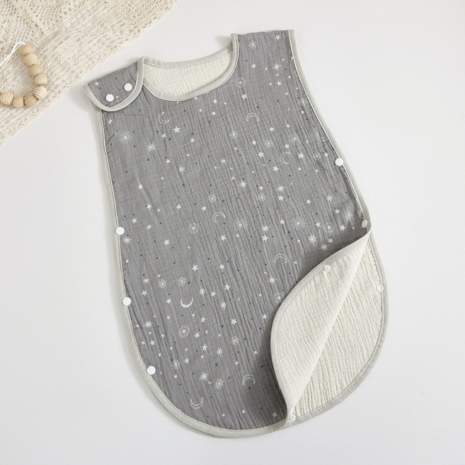 Baby Studio 四層兒童紗布睡袋 寶寶防踢被兒童無袖背心睡袋