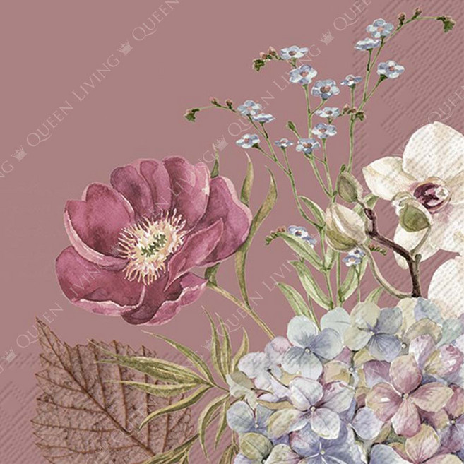 蝶谷巴特 德國IHR 25*25cm 餐巾紙, 1個, 老玫瑰., 老玫瑰