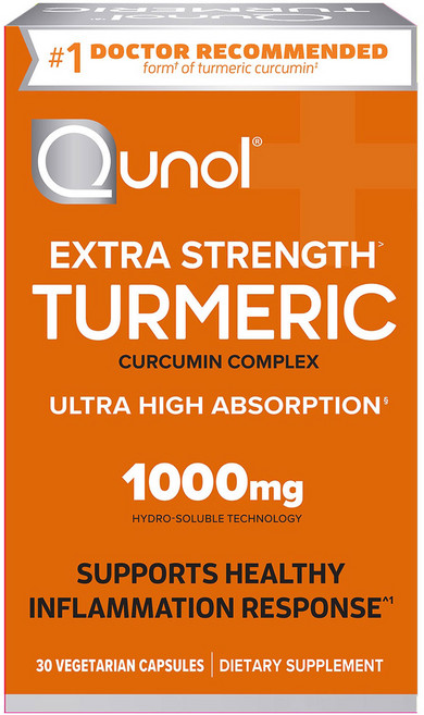 Qunol 特強薑黃薑黃素複合物 1000毫克 素食膠囊, 1個, 30錠