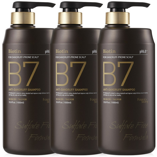 포레스트스토리 B7 안티 댄드러프 탈모 샴푸, 3개, 1L