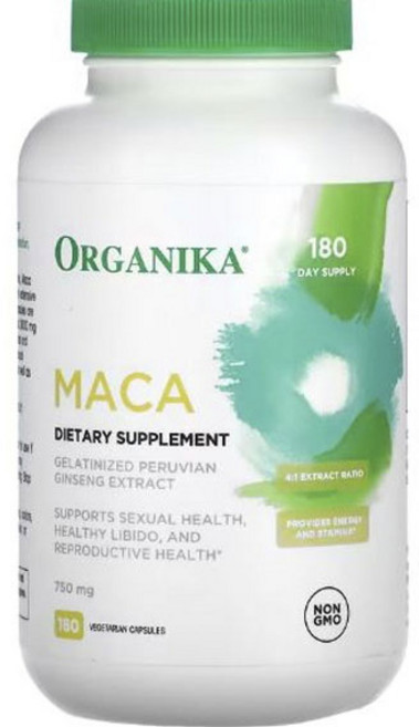 Organica 瑪卡 750mg 素食膠囊, 1個, 180入, 180錠