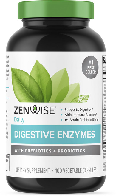 ZENWISE 酵素益生菌素食膠囊, 100顆, 1罐