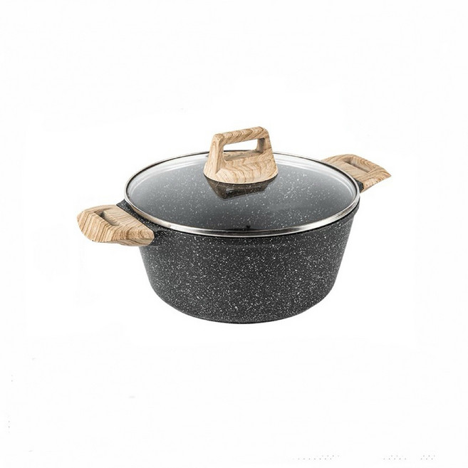 HYLSS 麥飯石 不粘鍋 廚房 炒菜, 1個, 湯鍋28cm1cm:如圖