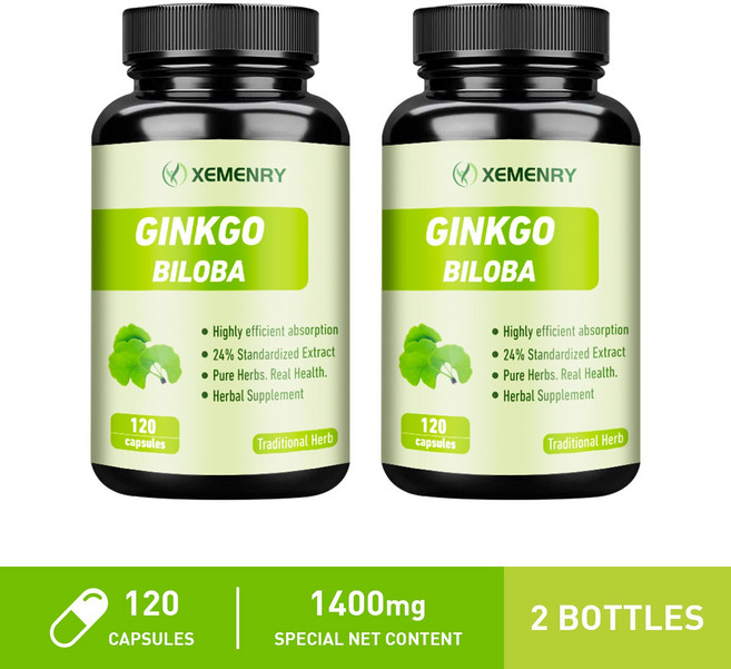 XEMENRY 銀杏 GINKGO BILOBA 24% 標準化提取, 240組