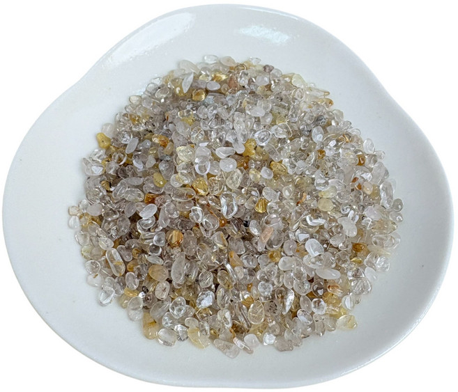 鈦晶碎石 100g 原石 水晶 消磁 淨化 能量石 聚寶盆 魚缸造景 開運 (3-5mm), 鈦晶