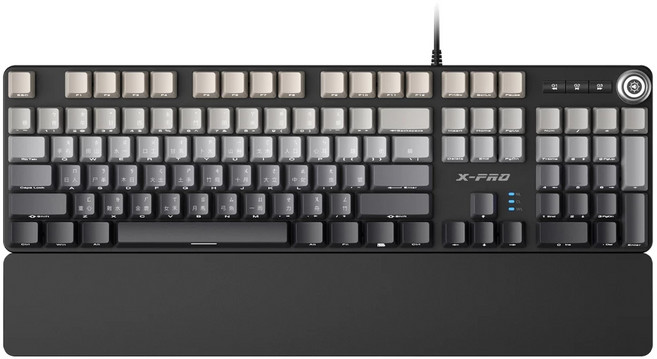 X-PRO 機械鍵盤 有線電競 懸浮鍵帽, 黑灰漸層