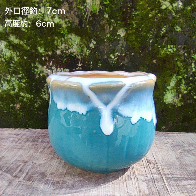 DIU 多肉花盆陶瓷園藝陶瓷迷你小新品創意粗陶復古家居新品瓷罐子盆器, 1件, 馮26號