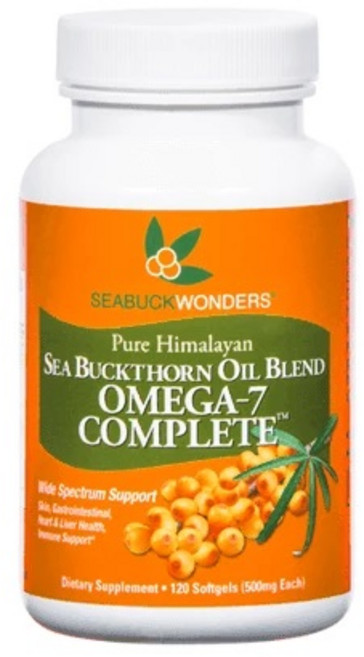 Seabuck Wonders Sea Buckthorn 草本油複方 Omega-7 完整版 500毫克 軟膠囊, 120 件, 1個, 120錠