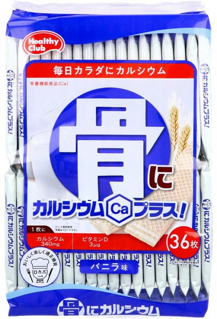 hamada 哈馬達 骨威化鈣餅 36枚 - 香草口味 獨立包裝 補充鈣質, 255.6g, 1袋