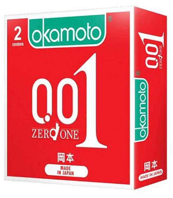 岡本 001 ZERO ONE 至尊勁薄保險套, 1個, 2個裝, 岡本 001 至尊勁薄【2入】