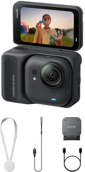 Insta360 GO Ultra運動相機 輕巧便攜高畫質 防水防震多功能配件 生活記錄, 黑色, 1