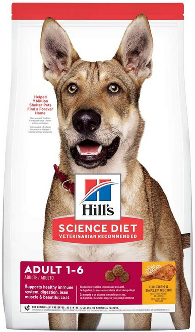 Hills 希爾思 成犬 雞肉與大麥特調食譜 原顆粒 中大型犬飼料, 1個, 成犬 原顆粒, 2.26kg, 雞